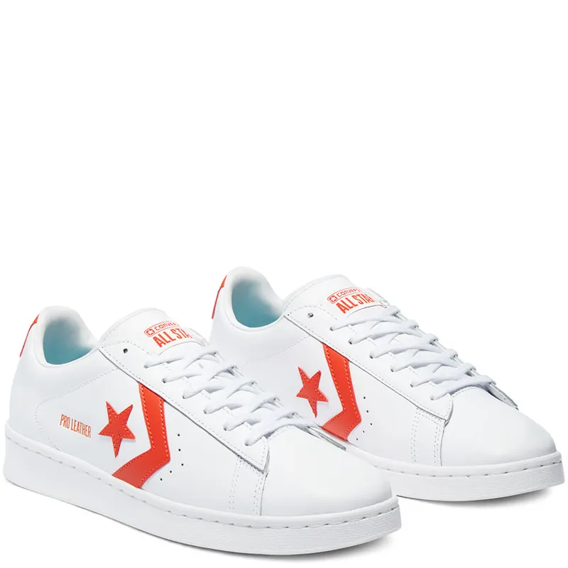 Converse Pro Leather Low Top White/bright Poppy/white (170756C)