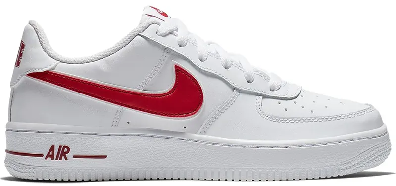 Nike Air Force 1 Low White Gym Red (GS) White/White-Gym Red (AV6252-101)
