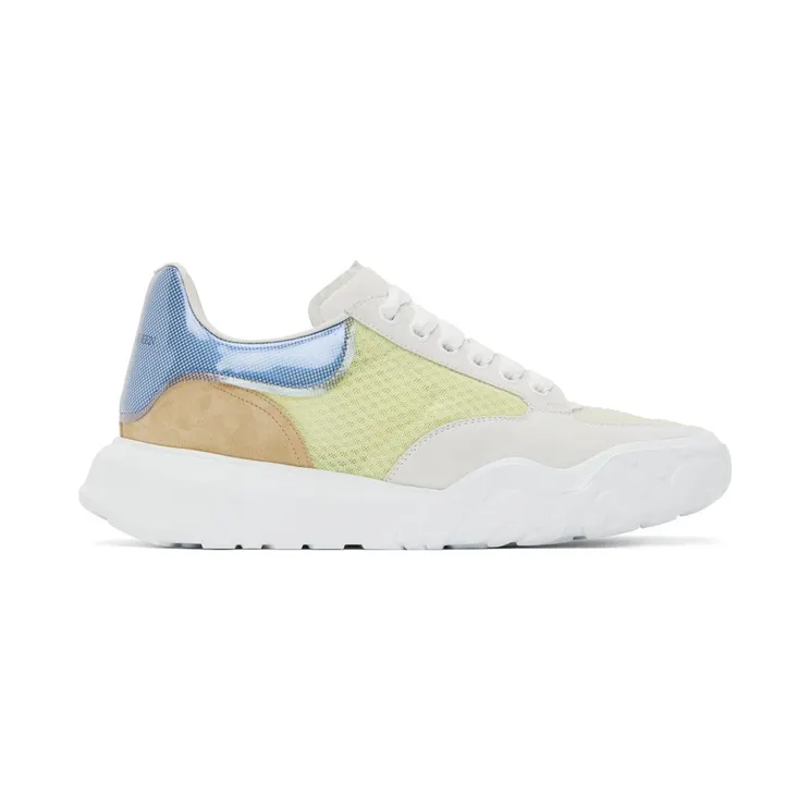 Alexander McQueen SSENSE Exclusive Off-White & Blue Court Trainer 3811 L./W/C./B./W/B. (662662W4QH2)