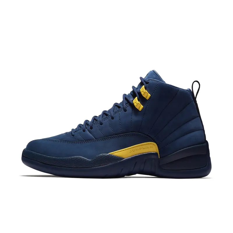 Jordan 12 Retro Michigan College Navy/Amarillo (BQ3180-407)