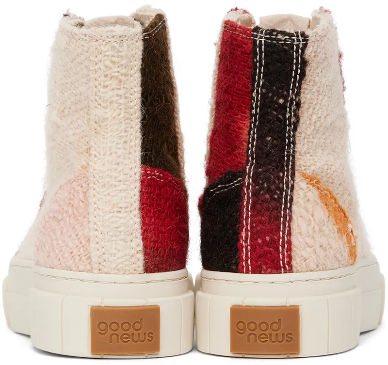 Good News Off-White & Burgundy Juice Sneakers (GNJUIC008)