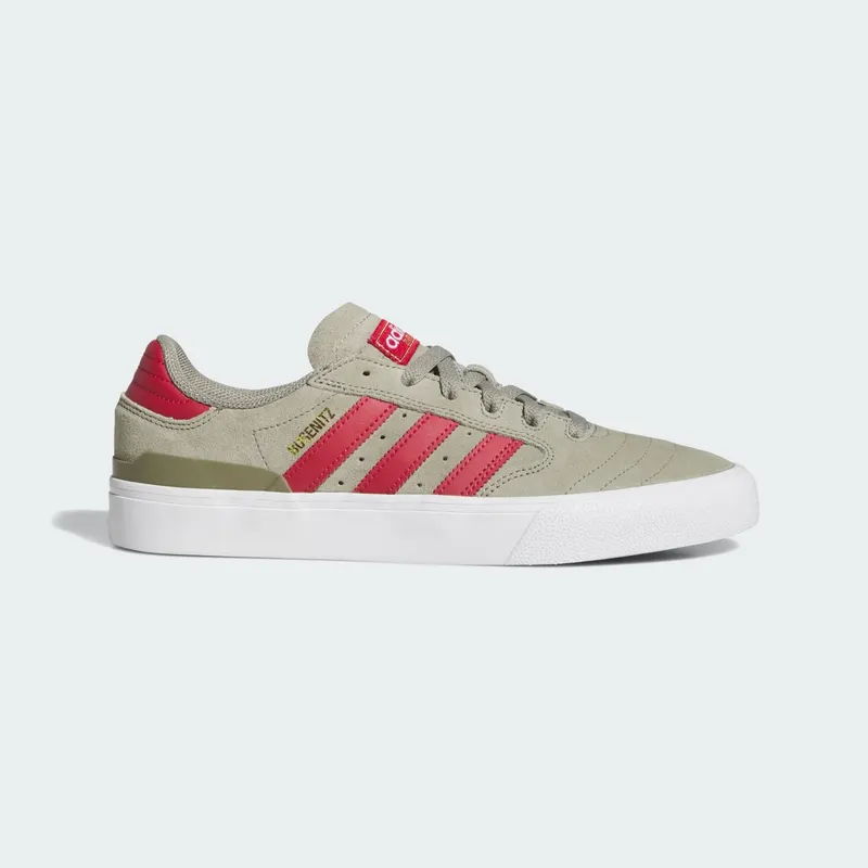 adidas Busenitz Vulc II “Silver Pebble / Team Victory Red / Cloud White” (KJ0248)