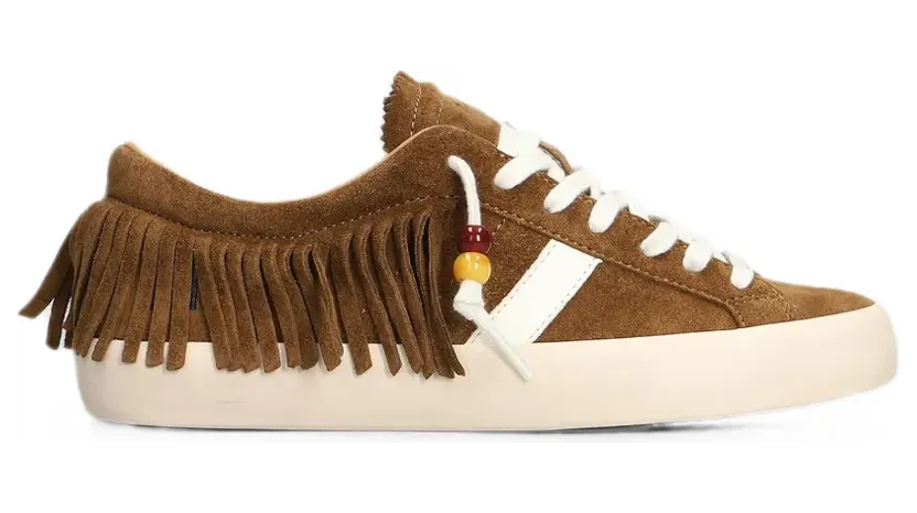 D.A.T.E. Hill Low sneakers met franje afwerking en kralen – Bruin (W451HLFRCU)