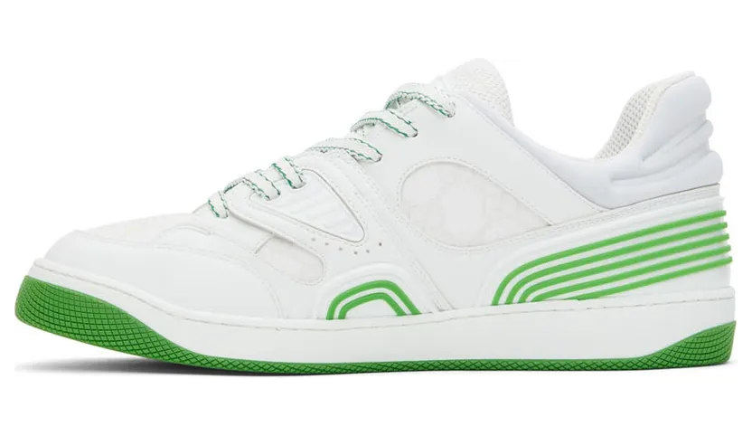Gucci Green & White Basket Sneakers (698785 2SHG0) (3)
