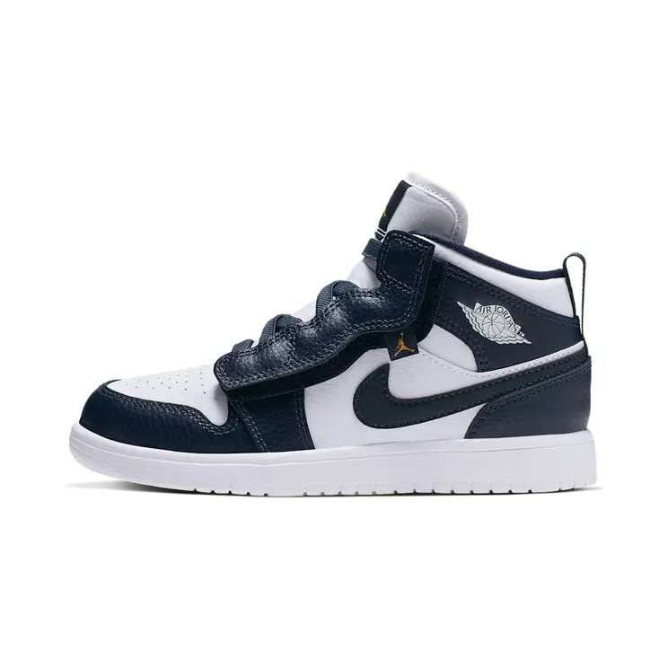 Jordan 1 Mid Alt White Metallic Gold Obsidian (PS) “White / Obsidian / Metallic Gold” (AR6351-174)