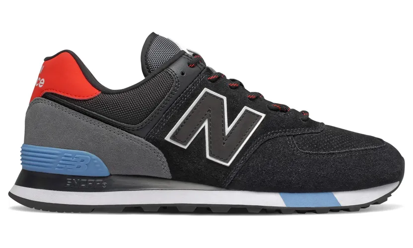 New Balance 574 Black Velocity Red