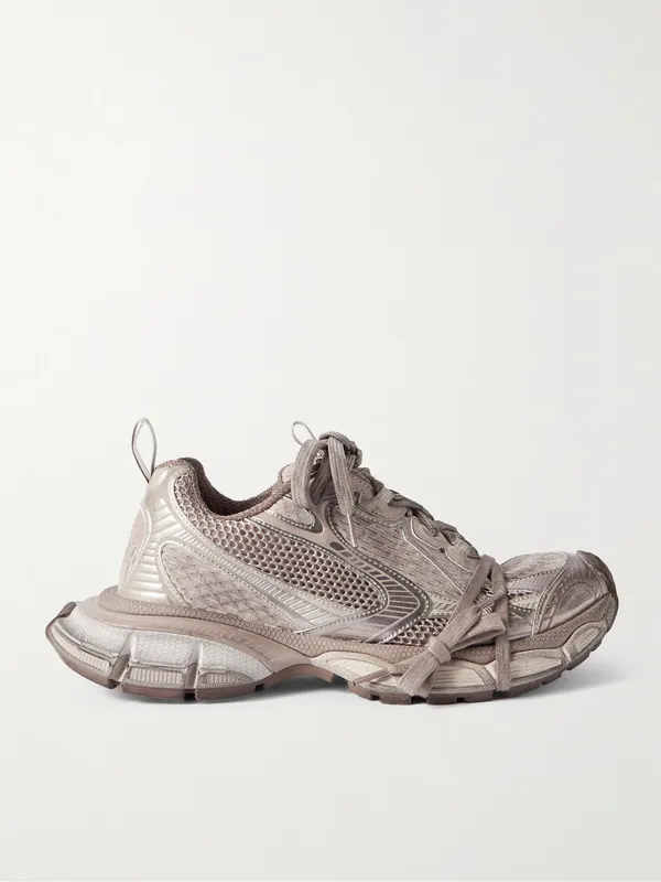 Balenciaga 3XL Distressed Mesh and Rubber Sneakers White (734734W3XL5)