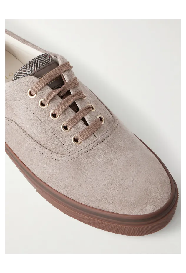Brunello Cucinelli Suede Sneakers Taupe (MZUEIVZ354) (5)