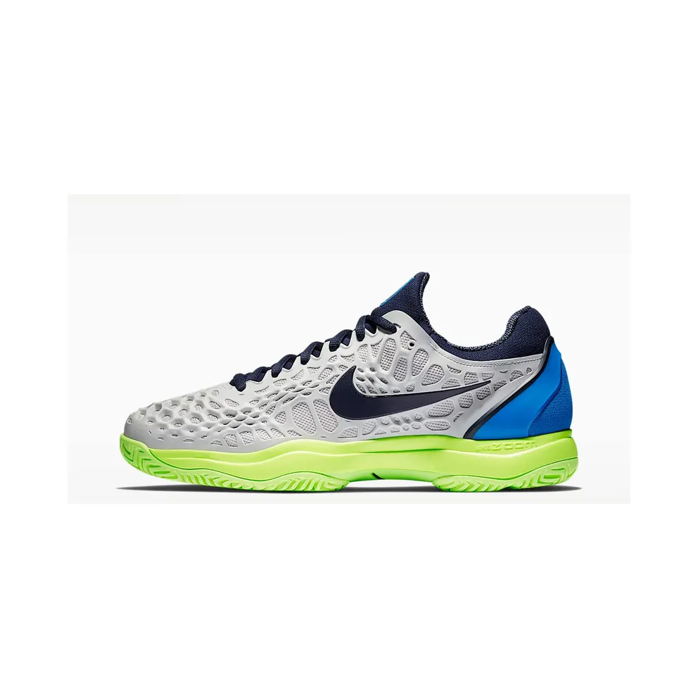 NikeCourt Zoom Cage 3 Hardcourt “Vast Grey / Signal Blue / Volt Glow / Blackened Blue” (918193-004)