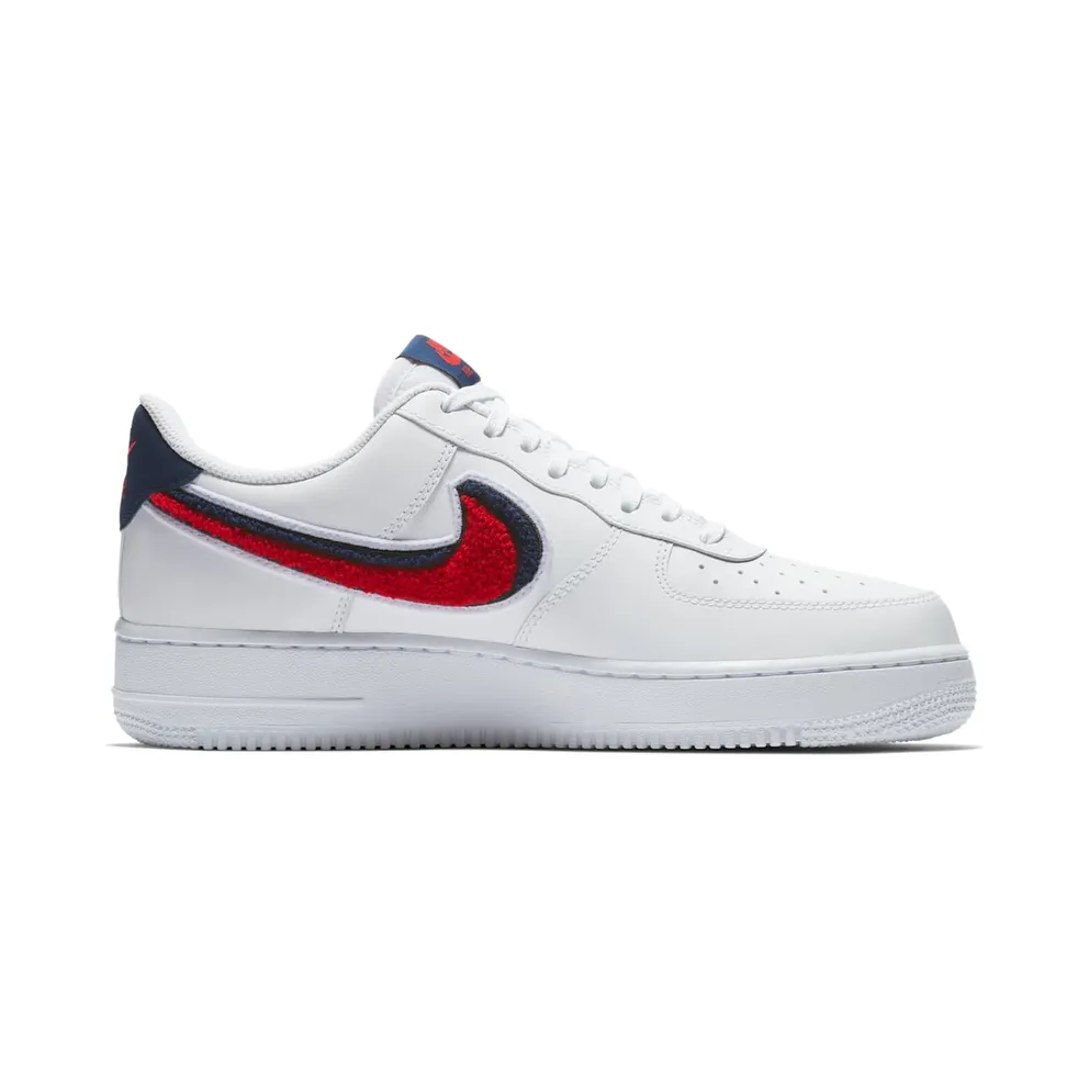 Nike Air Force 1 Low 3D Chenille Swoosh White Red Blue White/University Red-Blue Void (823511-106)