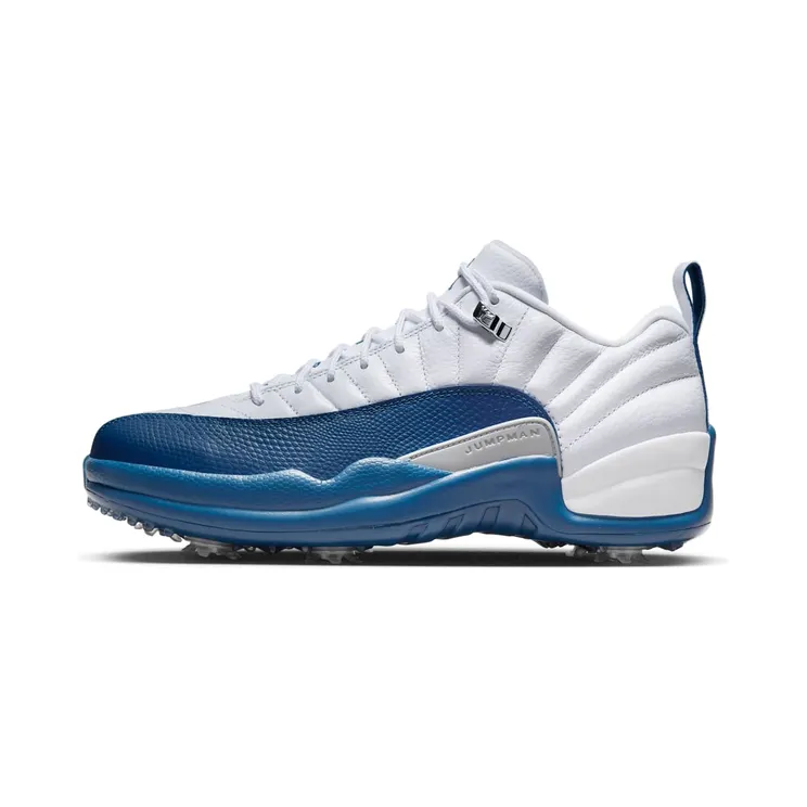 Air Jordan 12 Low Golf “White / Metallic Silver / Varsity Red / French Blue” (DH4120-101)