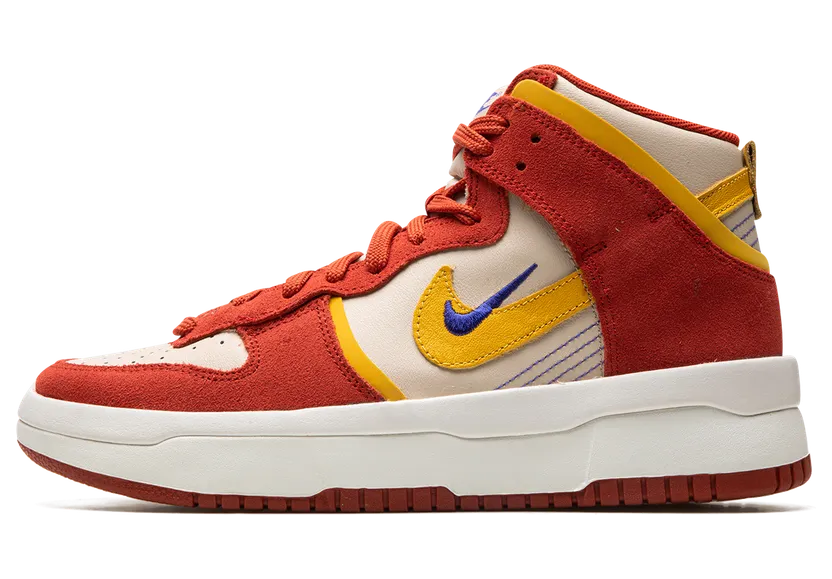 Nike Dunk High Upen Rood – “Cinnabar / Lapis / Sand Drift / Yellow Ochre” (DH3718-600)