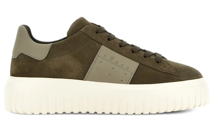Hogan H-Stripes sneakers met suède vlakken – Blauw (HXM6450FO7TUHO)