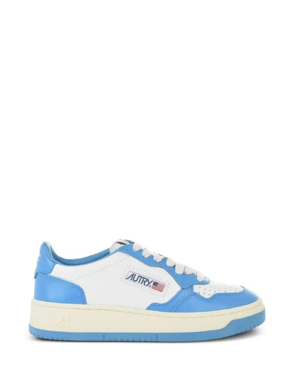 Autry Medalist low-top leren with luipaard-print – Beige (AULW0)