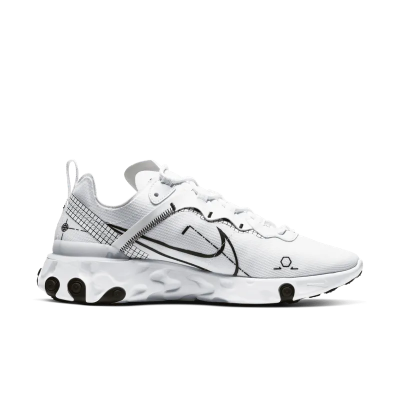 Nike React Element 55 Schematic White/Black (CU3009-100)
