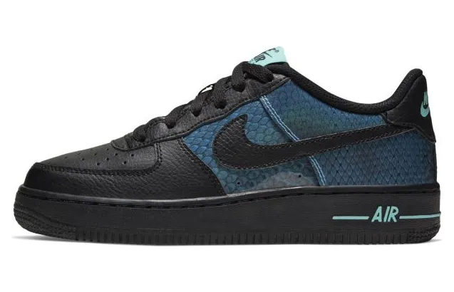 Nike Air Force 1 Low GS SE ‘Snakeskin’ Black/Blue Hero/Aurora/Black (CI3910-001)