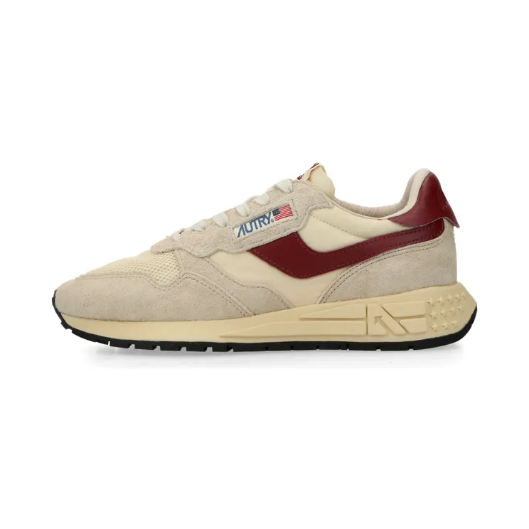 Autry Reelwind Low Suede Net Ecru Ruby Wine