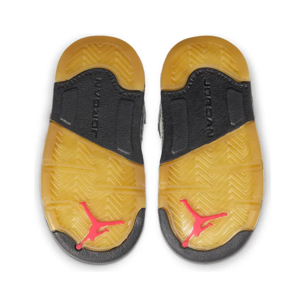 Jordan 5 Retro Off-White Black (TD) Black/Muslin-Fire Red (CV4828-001)