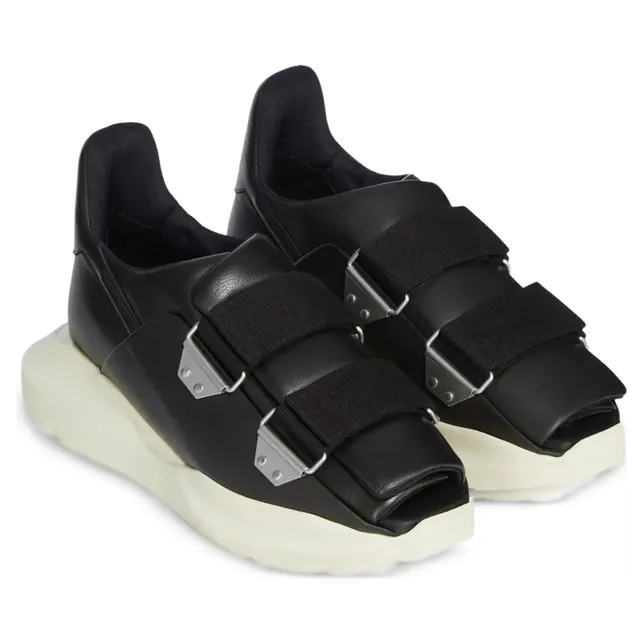 Rick Owens Temple Geth Touch-strap Leather “Black” (RR01F2816 LCN 91) (3)