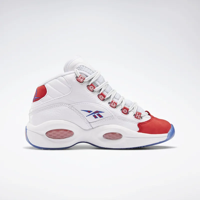 Reebok Question Mid Double Cross (GS) White/Collegiate Royal-Primal Red (Other Brands Other)