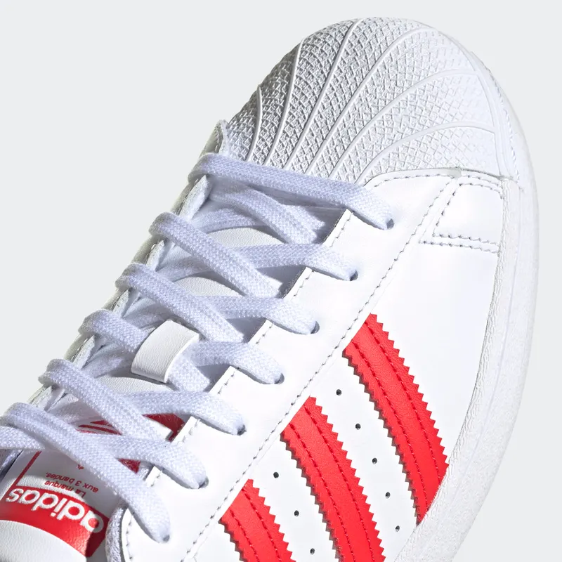 Adidas Superstar ‘White Vivid Red’ Cloud White/Vivid Red/Gold Metallic (H68094)