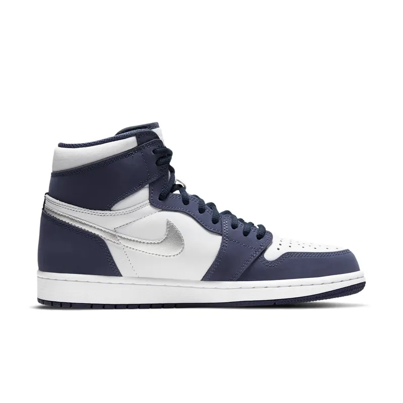 Jordan 1 Retro High COJP Midnight Navy (2020) White/Metallic Silver-Midnight Navy (DC1788-100)