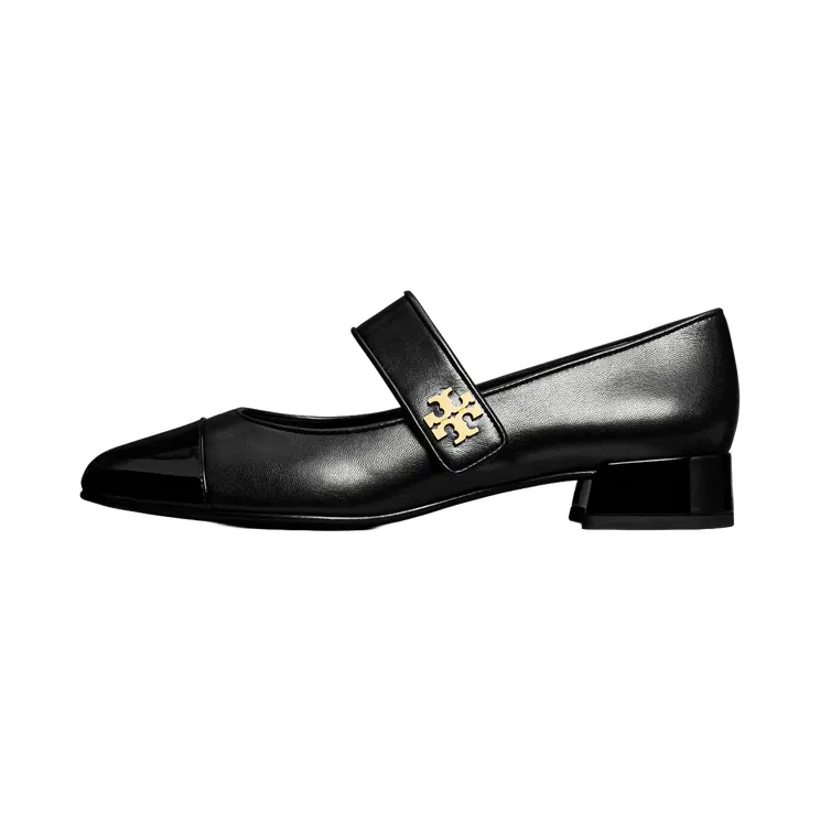 Tory Burch Cap-Toe May Jane Ballerina “Perfect Black” (160313-004)
