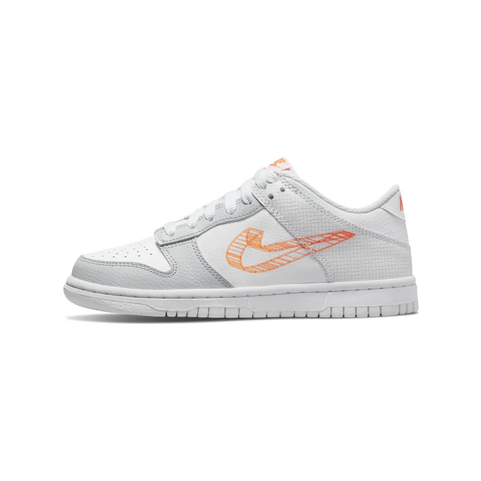 Nike Dunk Low SE Sketch Swoosh Orange (GS) (DR0171-100)