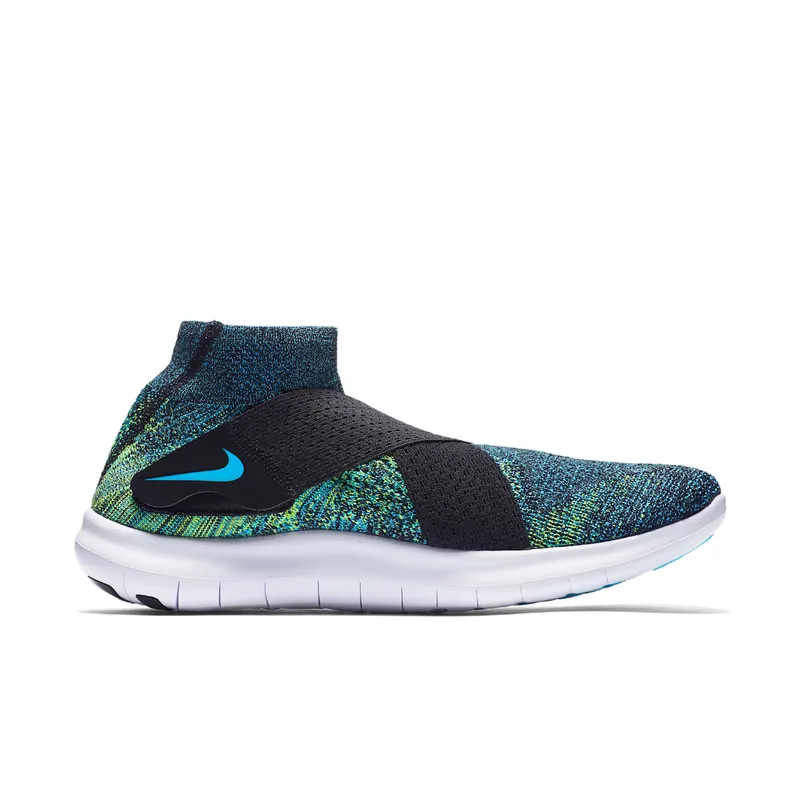 Nike Free RN Motion Flyknit 2017 Multi-Color Black/Chlorine Blue-Volt-White (880845-004)