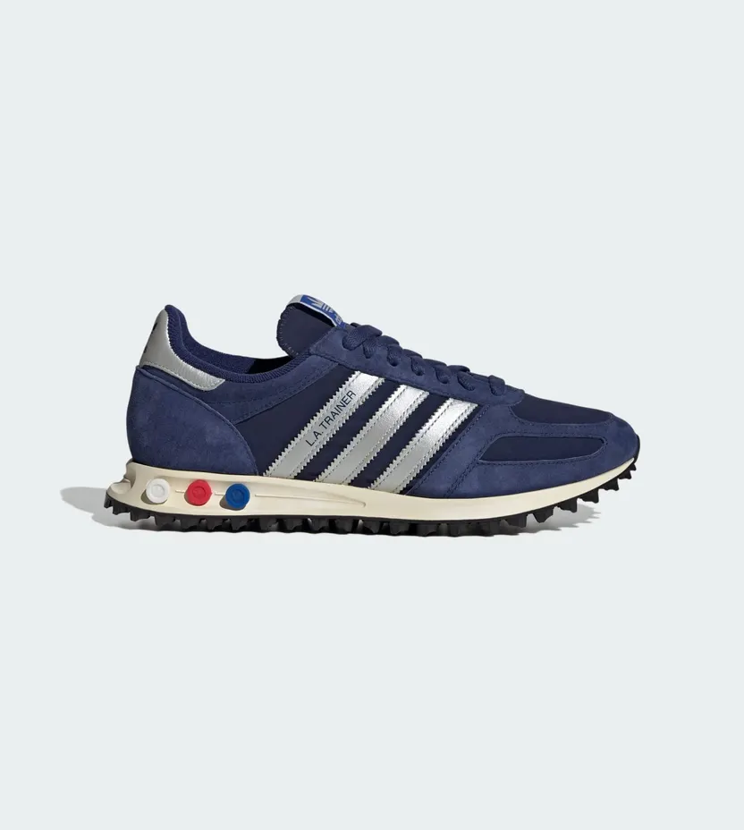 Adidas LA TRAINER OG Shoes Dark Blue / Silver Metallic / Off White (JR7171)