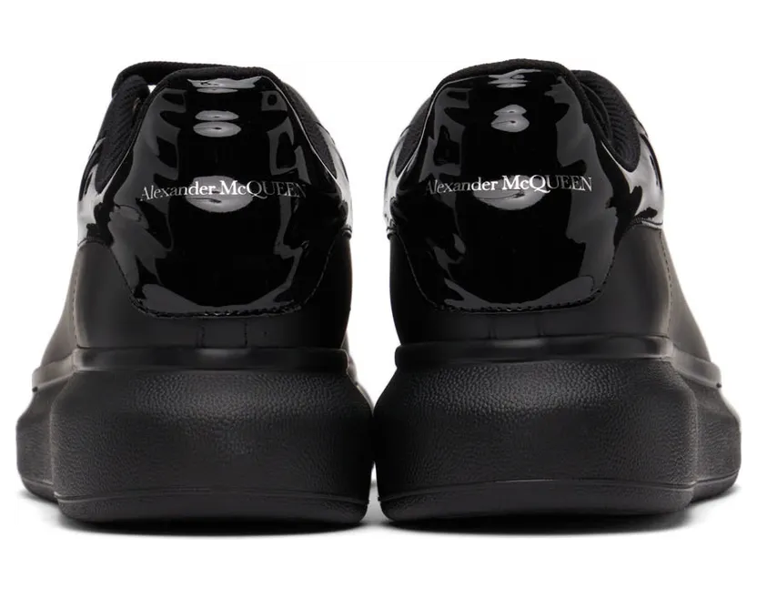 Alexander McQueen Black Patent Oversized Sneakers (682399WIB91) (4)