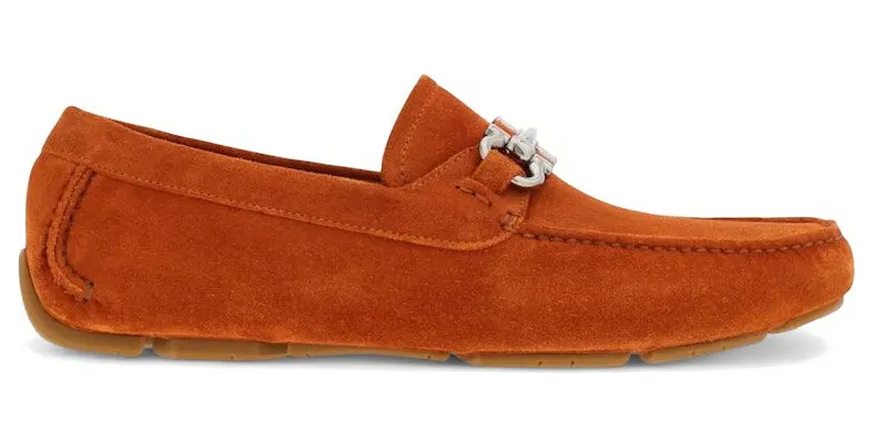 Ferragamo Gancini Suede Driving Shoes Orange (20350768076)