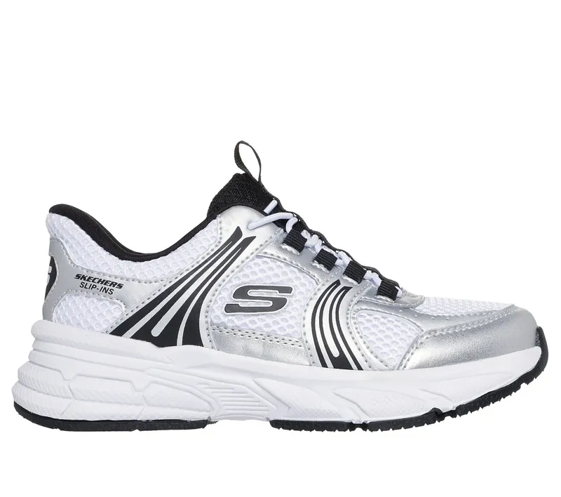Skechers Slip-ins: Retro-Graph – Classic Kicks Sneaker Wht/Black/Silver