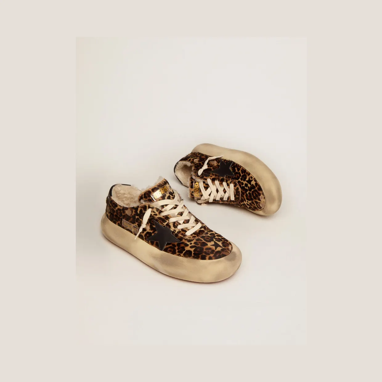 Golden Goose Space-Star Shoes In Animal-Print Pony Skin With Shearling Lining (GWF00346.F002996.81472) (2)