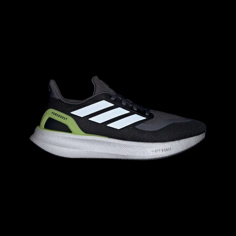 Adidas Pureboost 5 Running Shoes Core Black / Iron Metallic / Pulse Lime (JH6445)