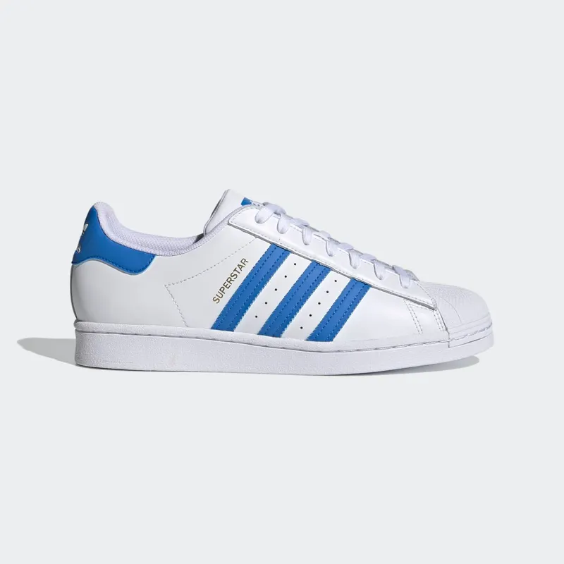 Adidas Superstar ‘White True Blue’ Cloud White/True Blue/Gold Metallic (H68093)