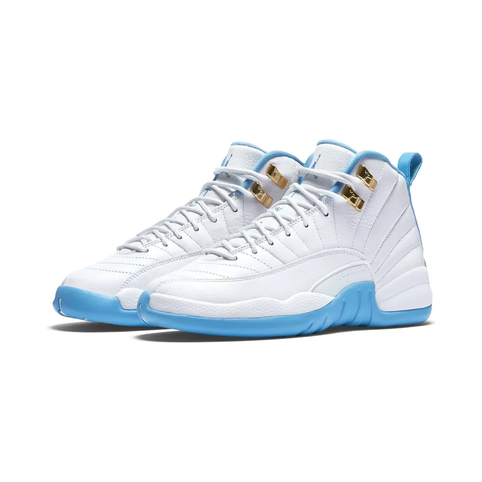 Jordan 12 Retro University Blue 2016 (GS) White/Metallic Gold-University Blue (510815-127)