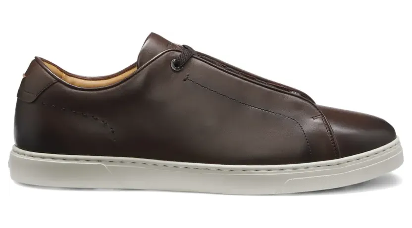 Hugo Boss Boss Gary leren met geborsteld effect “Brown” (50566821)