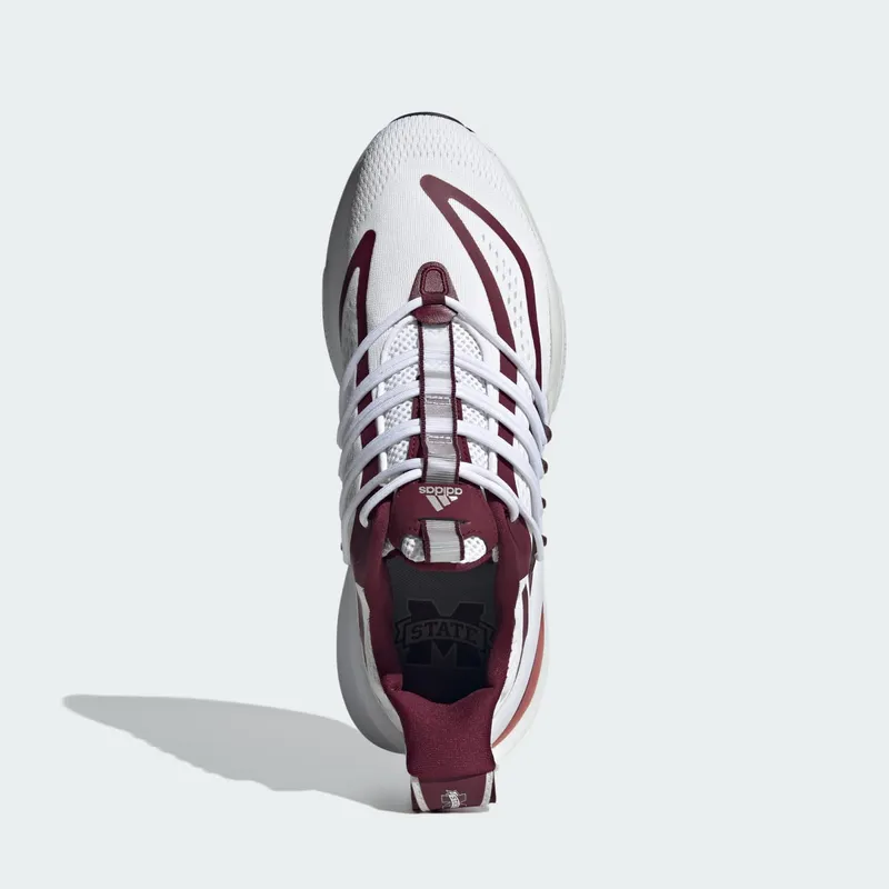 Adidas Mississippi State Alphaboost V1 “Cloud White Team Maroon Cool Grey” (IE1030)