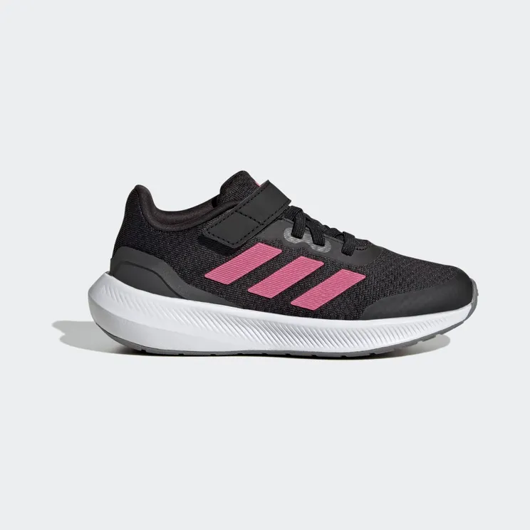 Adidas RunFalcon 3.0 Elastic Lace Top Strap Shoes GS “Core Black / Pulse Magenta / Grey Six” (HP5875)
