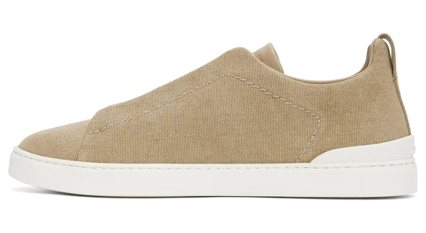 Ermenegildo Zegna Blue Canvas Triple Stitch Sneakers (LHTYE-A4841X) (3)
