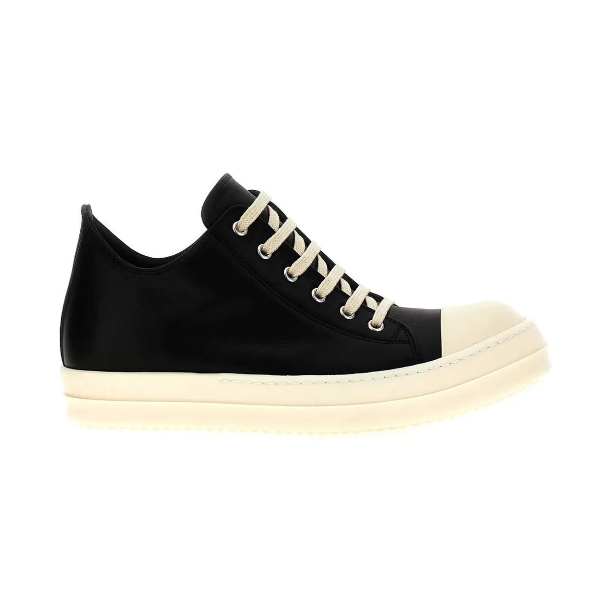 Rick Owens Low Sneaks “White/Black” (RU02F4891LCO911)