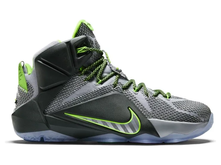 Nike LeBron 12 ‘Dunkman’ Wolf Grey/Reflect Silver-Black-Electric Green (684593-001)