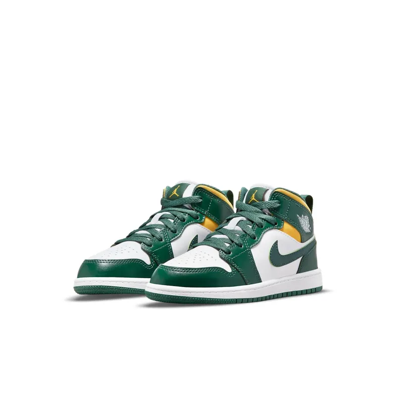 Air Jordan 1 Mid Green Yellow Sonics (PS) (640734-371)
