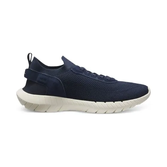 Hugo Boss BOSS-Motion mit gestricktem Obermaterial und Lederbesatz “Blue” (50563857)