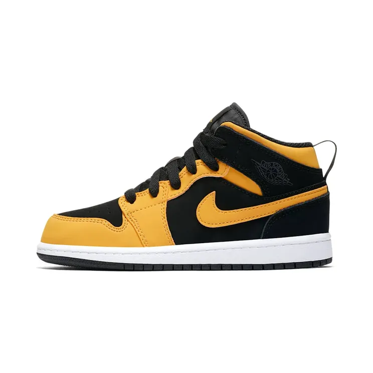 Air Jordan 1 Mid PS ‘Reverse New Love’ Black/White-University Gold (640734-071)