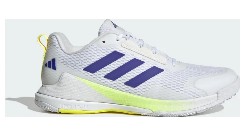 Adidas Novaflight 2 Indoor Cloud White / Pure Purple / Hi-Res Yellow (KJ9635)
