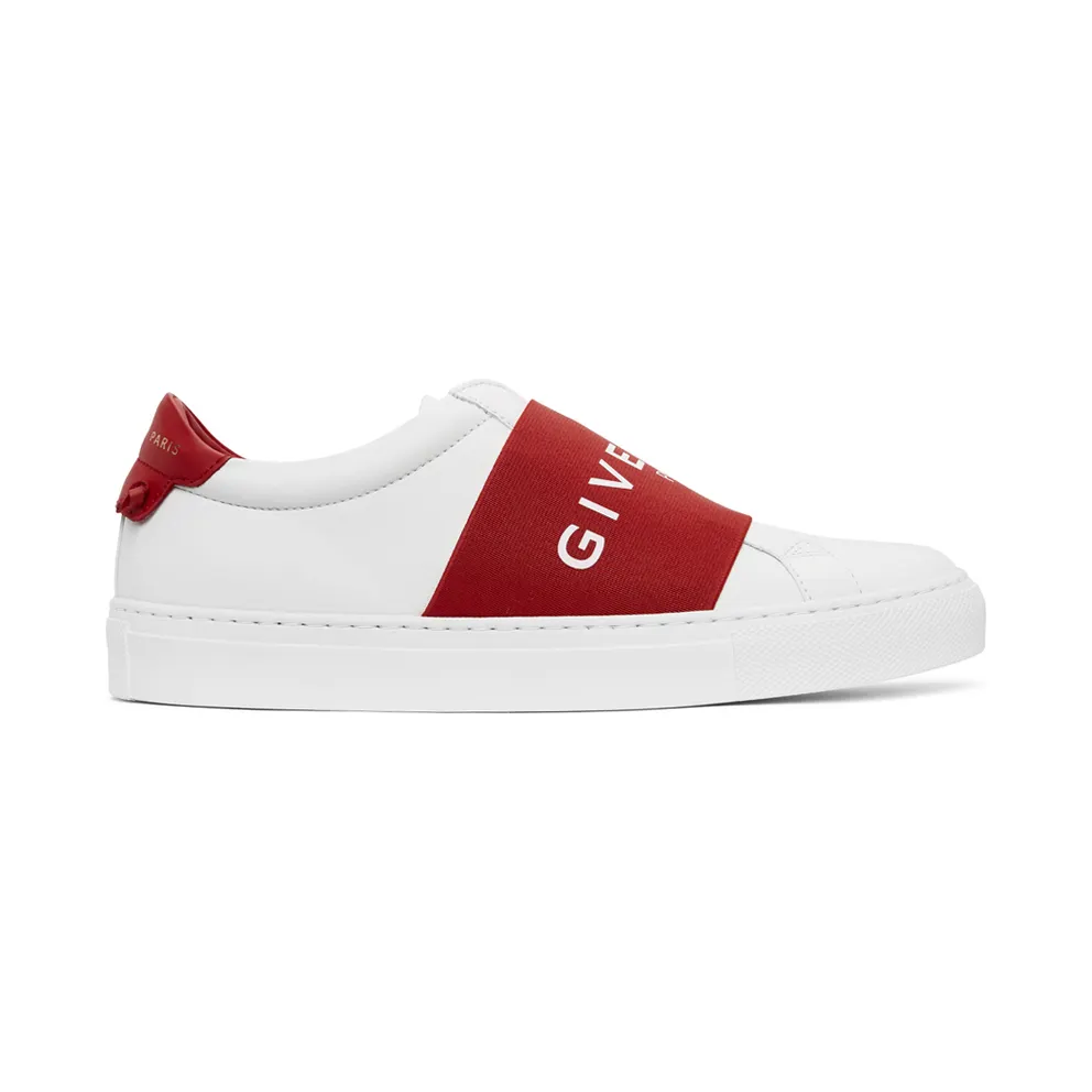 Givenchy White and Red Urban Street Elastic Sneakers (BE0005E0EB)