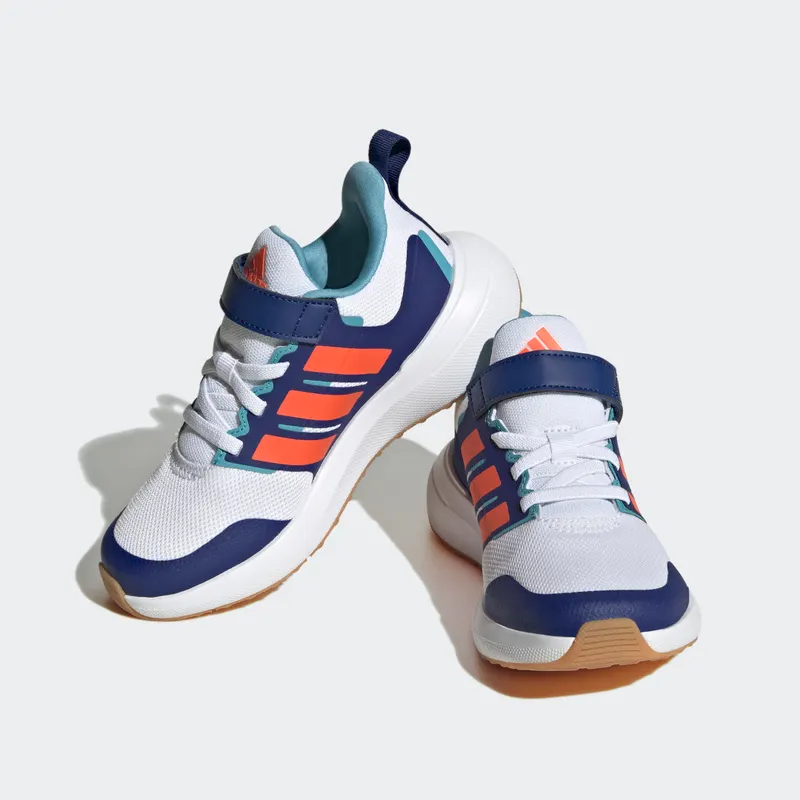 Adidas Fortarun 2.0 Cloudfoam Sport Running Elastic Lace Top Strap Cloud White / Solar Red / Victory Blue (HP5450)