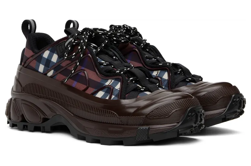 Burberry Burgundy Check Arthur Sneakers (8055586) (4)